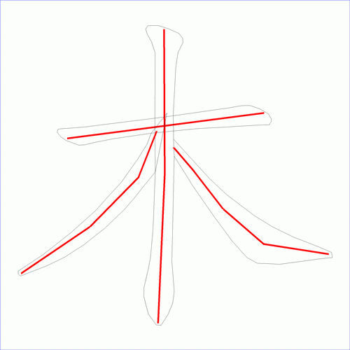 国字木的笔顺4画