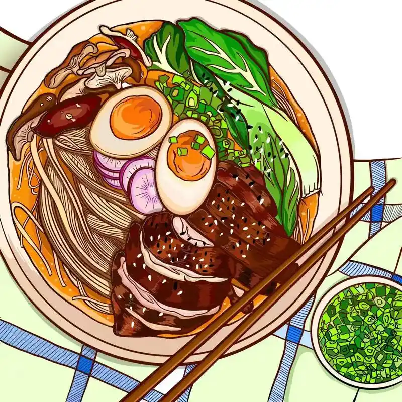 美食插画 .日系美食插画,线稿风插画很解压的哦#每日一画 # - 抖音