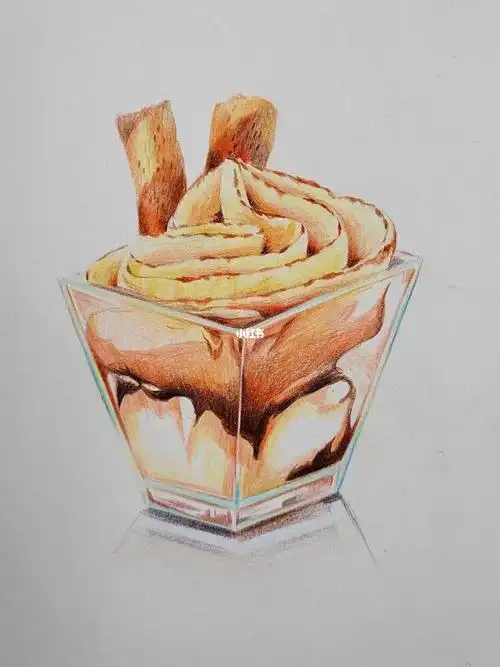 彩铅甜点简单彩铅画