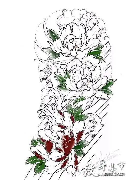传统花臂纹身传统花臂纹身手稿线稿