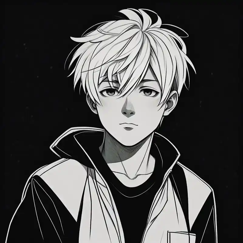 黑白素描男生头像,霸气冷酷90 今天分享一组黑白素描风格的男生头像