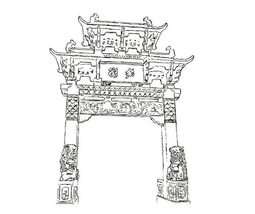 黄山屯溪老街标志性建筑——老街牌坊