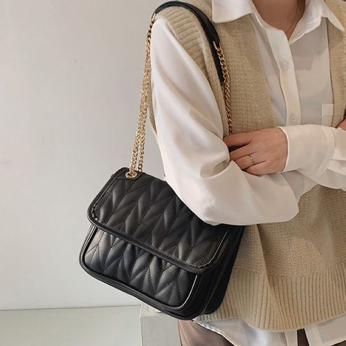 清新绣线链条斜挎包女士洋气大容量包包2021新款女士包袋