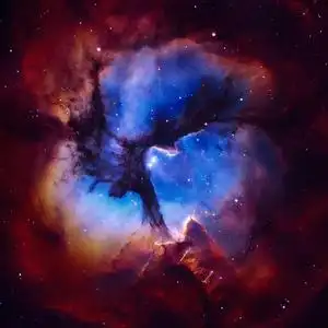 三叶星云是位于射手座 h? ii 区照片