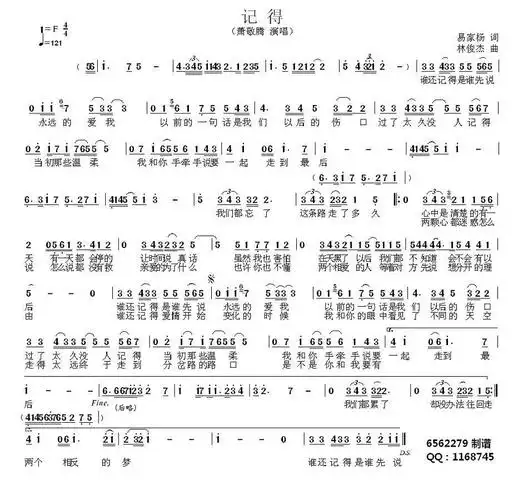 记得(易家扬词 林俊杰曲)