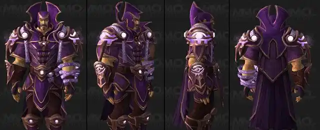 例子一:魔兽世界战士t21套装外观所有的魔兽世界t21套装分为四种颜色