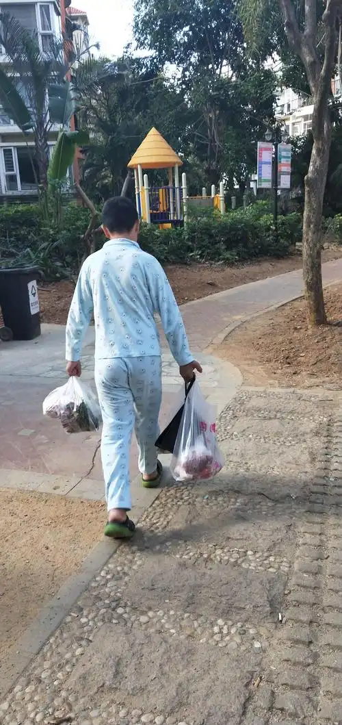 今天,妈妈买了好多好多菜,妈妈都拎不动,我来帮妈妈全部拎回家里