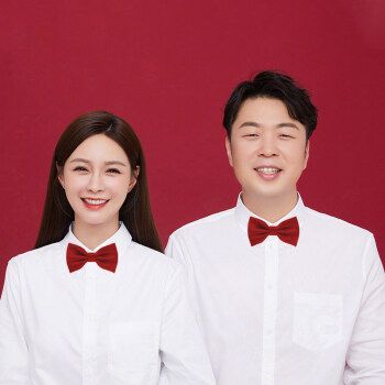 领结婚证穿的白衬衫结婚照情侣装衬衣男女白色创意证件照衣服领证登记