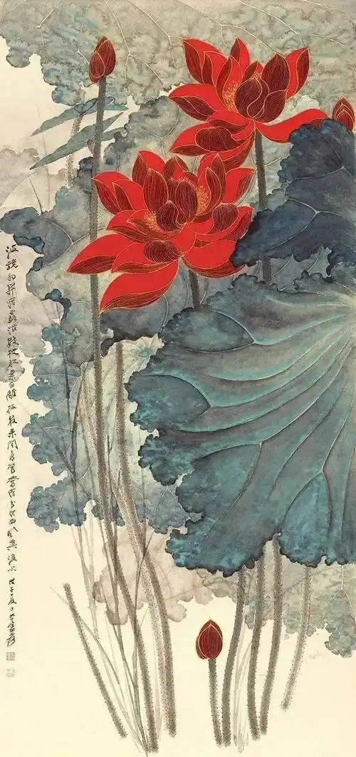 20位名家笔下最工笔画荷花50图一次看够