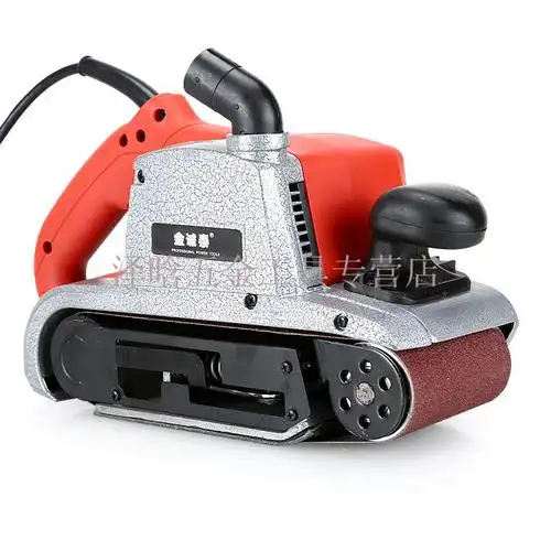 坦克4寸大功率砂带机手提式砂光抛光机平面平板打磨机木工砂纸机可