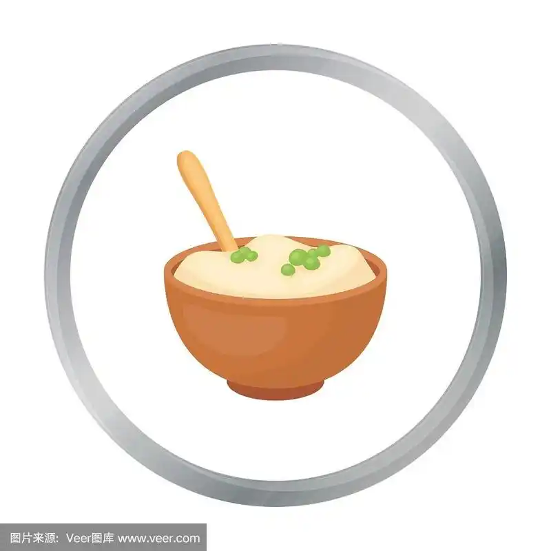 土豆泥图标在卡通风格孤立上