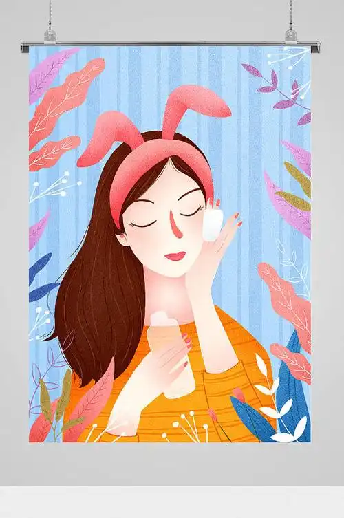 卡通女孩化妆图片-卡通女孩化妆素材下载-众图网