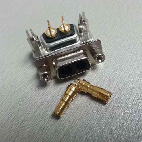 黑色镀金dsub连接器射频直插同轴2v2母座接插件连接器