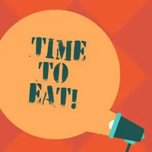 概念意思是正确的时间享受一顿饭午餐晚餐好的食物饥饿的空白圆形彩色