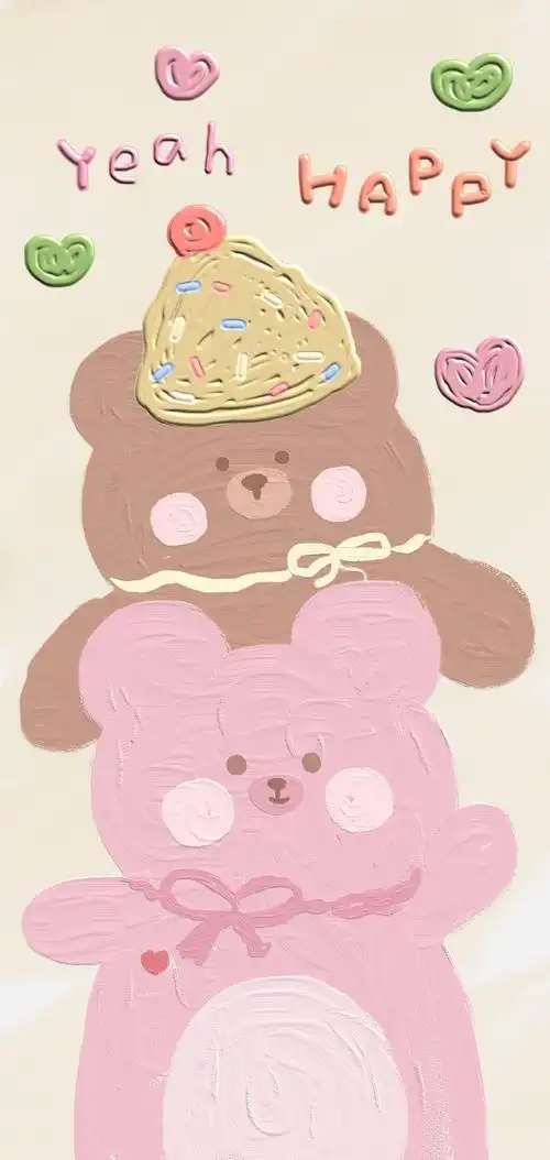 少女心可可爱爱软萌油画壁纸