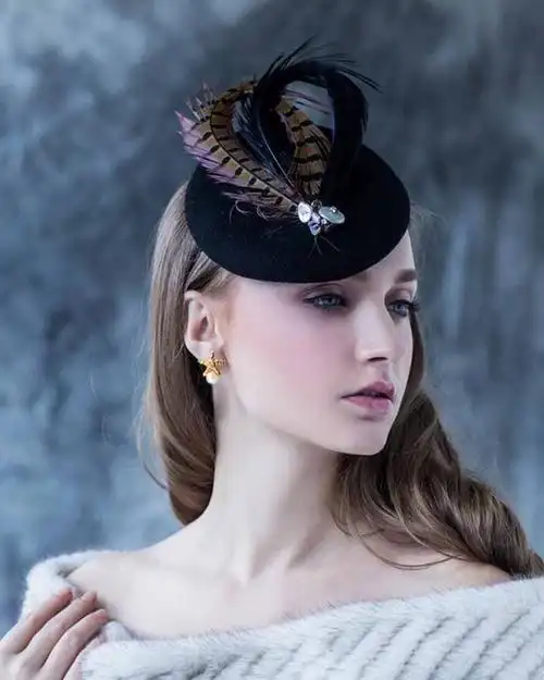 帽仕汇 花朵头饰礼帽摩登欧式手工饰品晚宴发饰夏天女士优雅头花