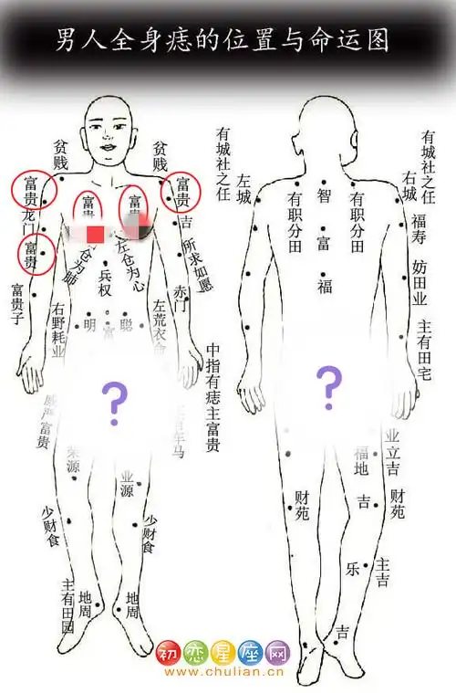 男人身上的富贵痣