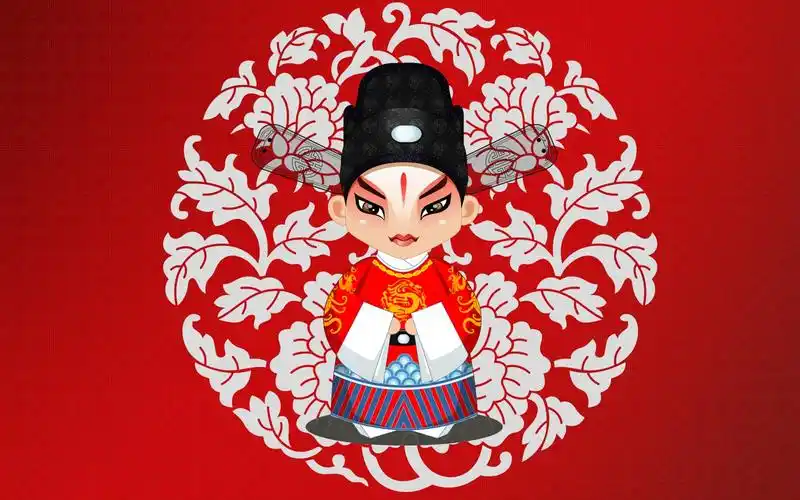 1680x1050 壁纸下载 - 可爱q版京剧人物壁纸 - 动漫壁纸 - v3壁志站