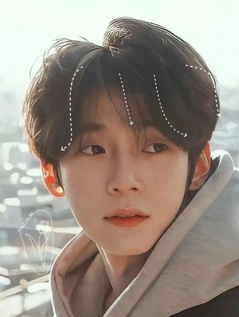 免打理自然吹干昆明烫发 三七微分 男生超帅发型|||发型为三七微分