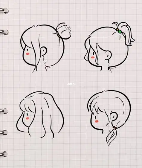 可爱·姐妹简笔画卡通女生#动漫小女孩#黑白简笔画超可爱的女生闺蜜简