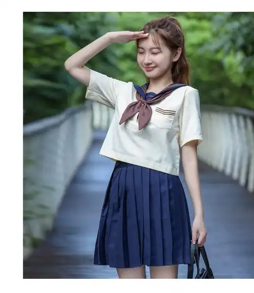【学院风】jk制服套装女春秋日系甜美短袖短裙领结水手服套装