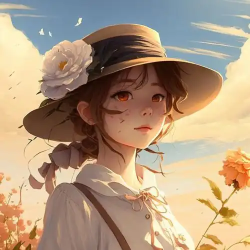 小众文艺玫瑰花少女动漫头像图片_女生动漫头像_头像屋