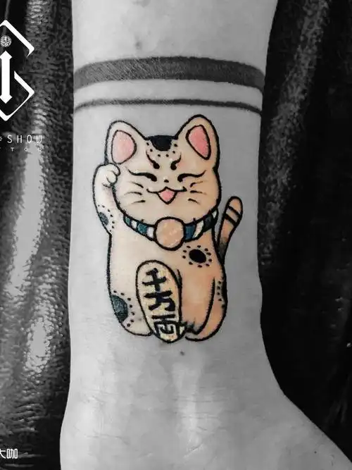 小臂招财猫_纹身图案手稿图片_song的纹身作品集
