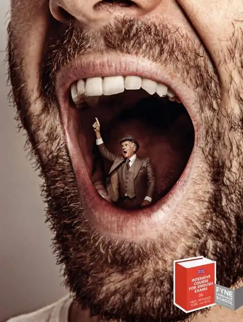 疯狂的嘴巴-fyne教育平面广告