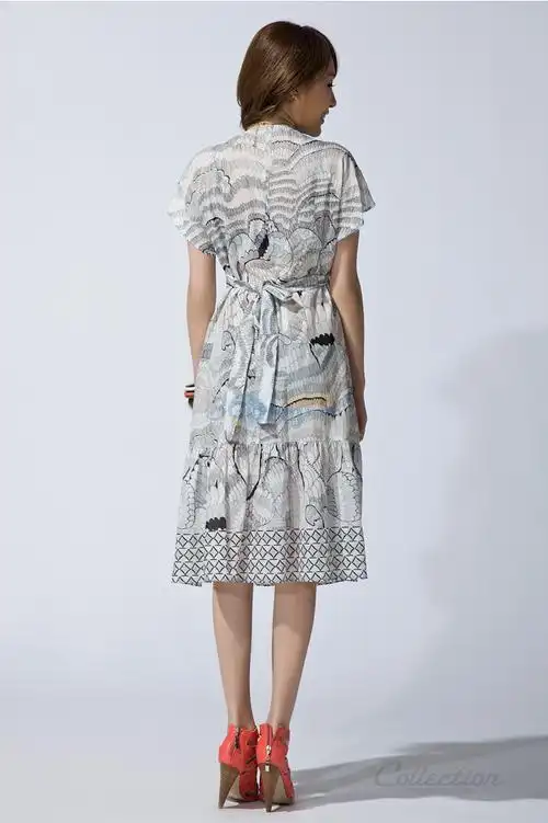 peacebird太平鸟 collection夏季女装花形加长款连衣裙al1020250 黑色