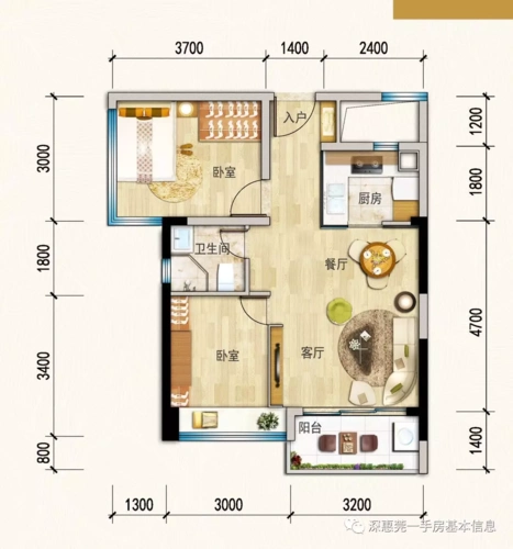 5万㎡高尚商业,将引领布吉片区商业革新!       约38平一房一厅:24