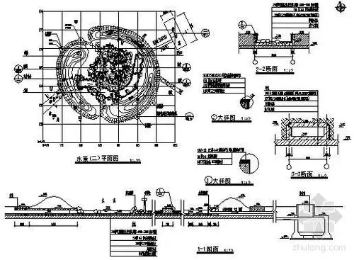 自然式水景施工图