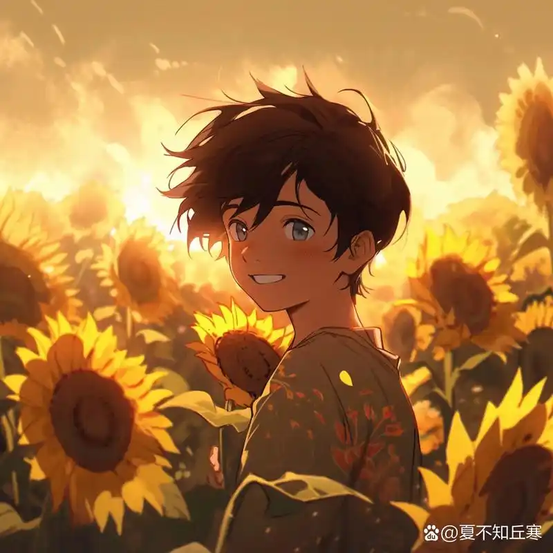 男孩 女孩 向日葵 夕阳情侣头像