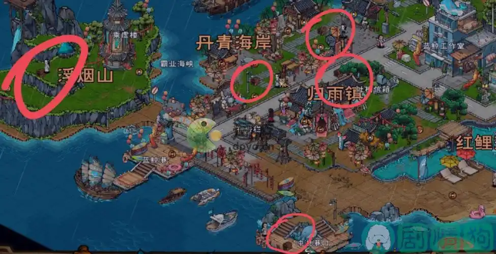 烟雨江湖烟雨宝箱位置分享1,烟雨宝箱位于蓝鲸屿地图,每天可以找到五