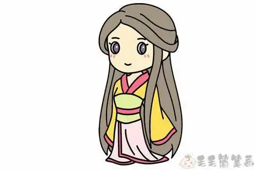 画古代丫鬟人物简笔画