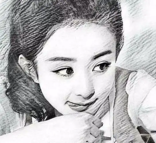 7张女明星的素描像第4张一双迷人的眼睛最后一个认不出是谁