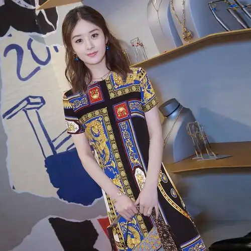 特价赵丽颖明星同款连衣裙