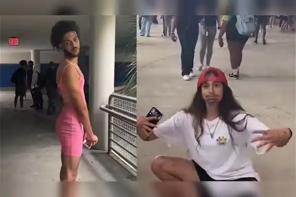 女装大佬狂喜国外学校举行性别交换日男扮女装逐渐辣眼睛