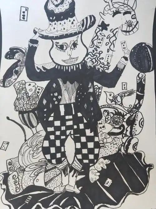 线绘黑白奥妙——锡林浩特市实验二校(4——6年级)优秀线描画作品展