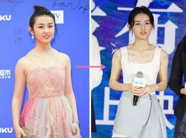 张子枫凭借直角肩完美逆袭,如今像换了个人,其实"胖"的不是你