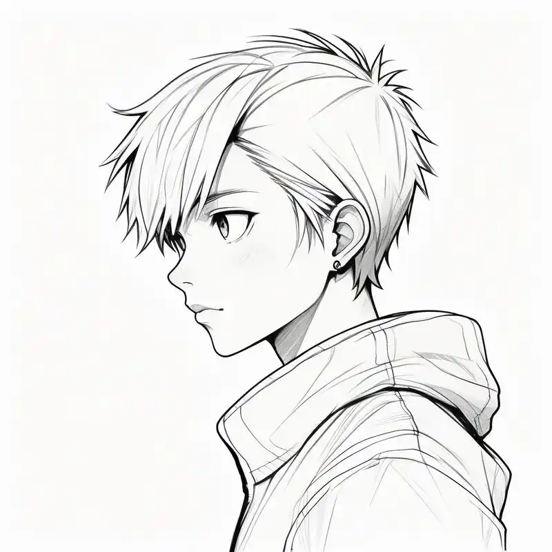 96 寸头男生黑白素描头像 94 探索黑白之间的艺术韵味,以细腻的