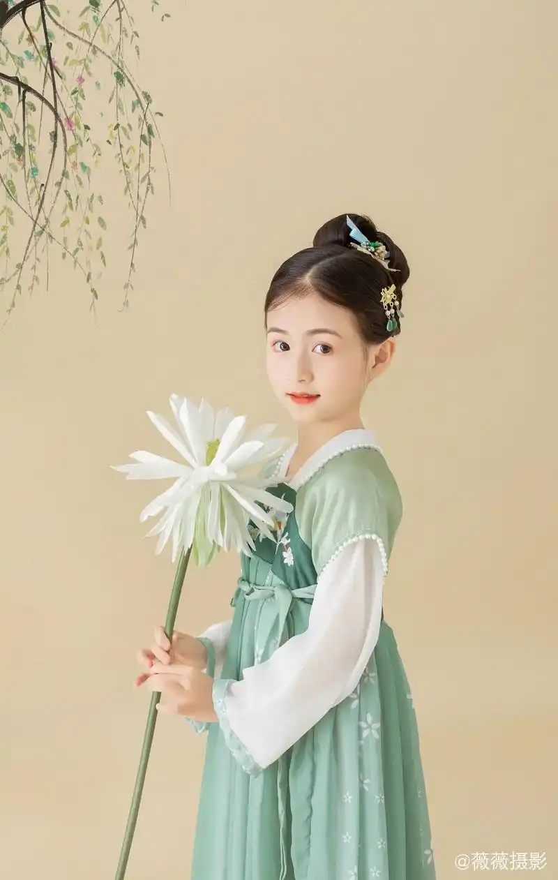 薇薇摄影 #儿童写真 #工笔画#古风 - 抖音
