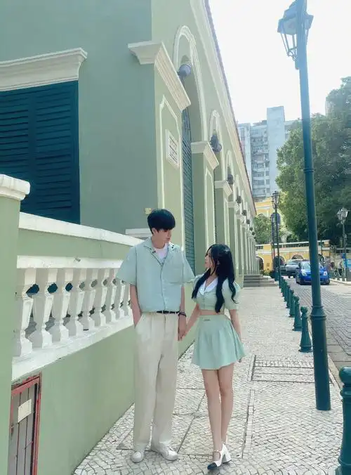 158192情侣穿搭薄荷味的夏天