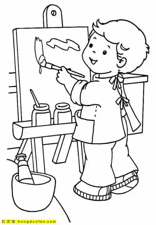10张幼儿园小朋友卡通涂色图片-红豆饭小学生简笔画大全
