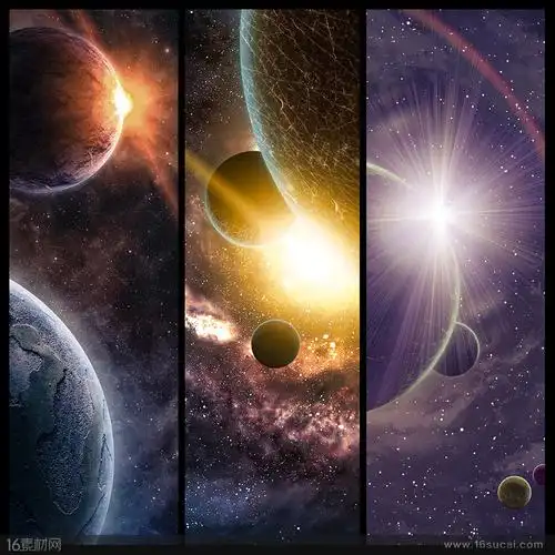 太阳照射下的太阳系行星组图高清图片