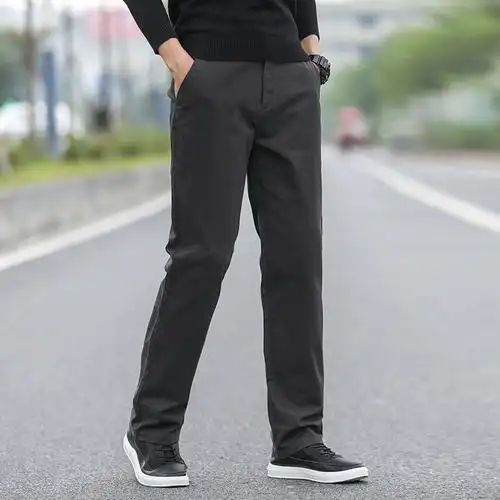男士宽松休闲裤纯色简约男士直筒户外运动商务休闲中青年长裤子视频