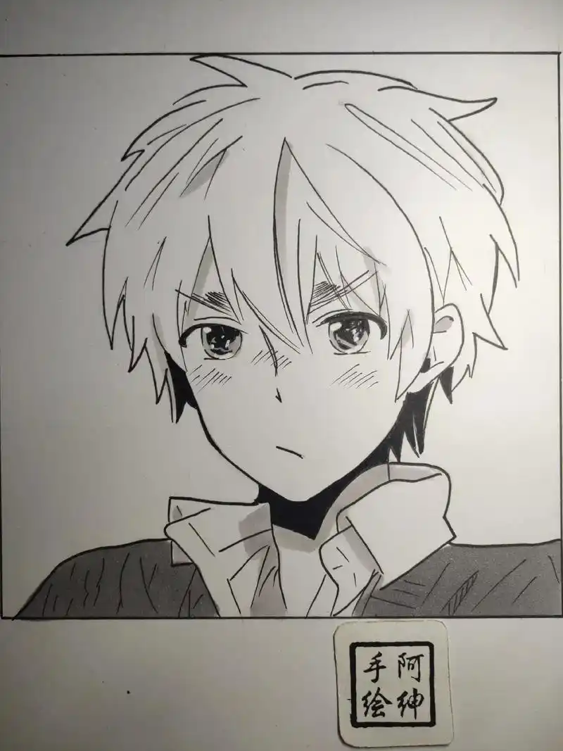 手绘 #动漫男头 #动漫男神  - 抖音