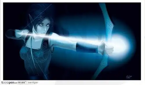 游戏人物魔兽暗夜精灵弓箭手