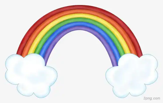 卡通七色彩虹png素材透明免抠图片-其他元素
