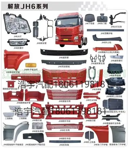适用一汽解放青岛jh6面板前围机挡板面罩中网其他