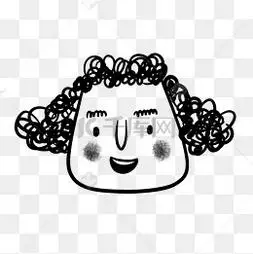 创意卡通家族人物头像卷发